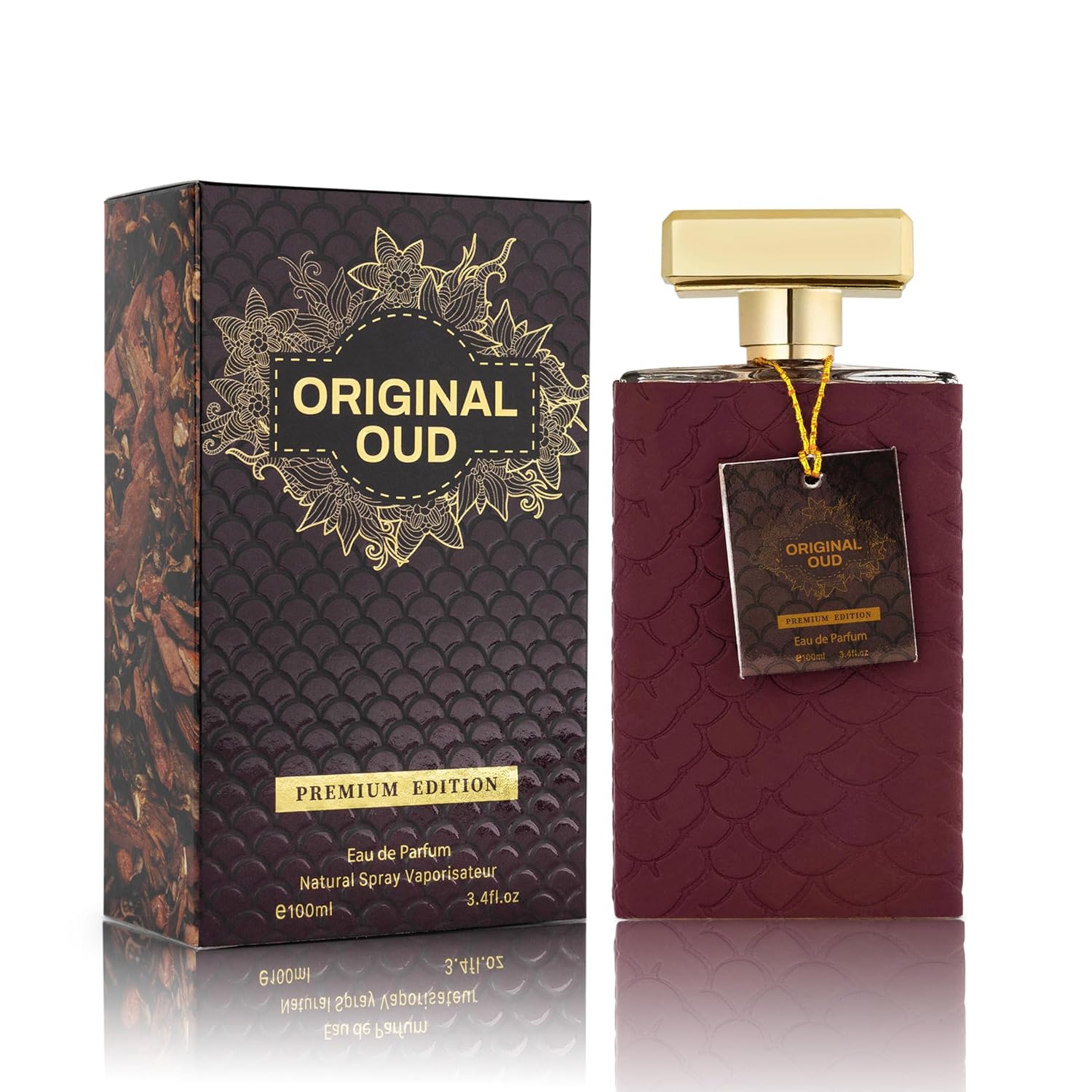 Original OUD Premium Edition for Men - Amber Woody Fragrance - Top Notes of Cardamom & Davana - Base Scents of Ambergris, Vanilla & Patchouli - Cruelty-Free -Elegant 100ml Bottle, Men Parfume