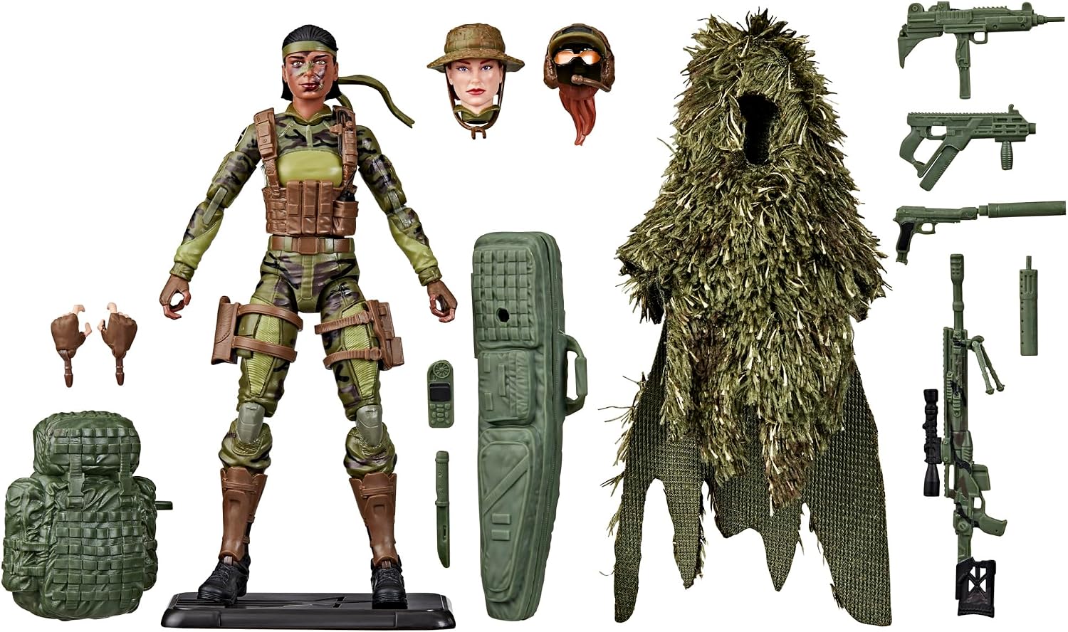 G.I. JOE Classified Series 60th Anniversary Action Marine - Sniper, Collectible 6 Inch Action Figure with Ghillie Suit and 19 Accessories