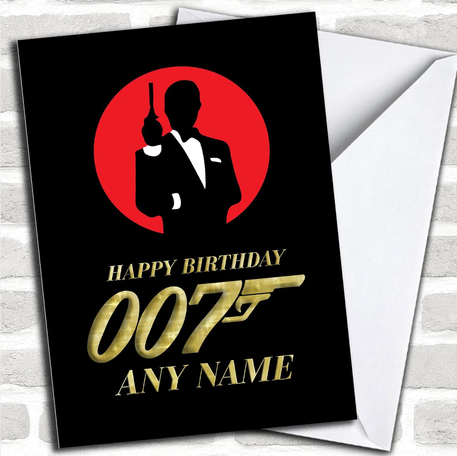 James Bond 007 Gold Customised Birthday Card | Birthday Card | Celebrity, TV, Music & Film Card