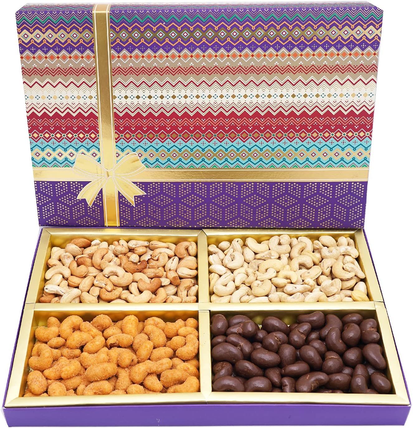 Ghasitaram Gifts Diwali Gifts Fruit n nut Box of 4 Assorted Cashews 800 GMS