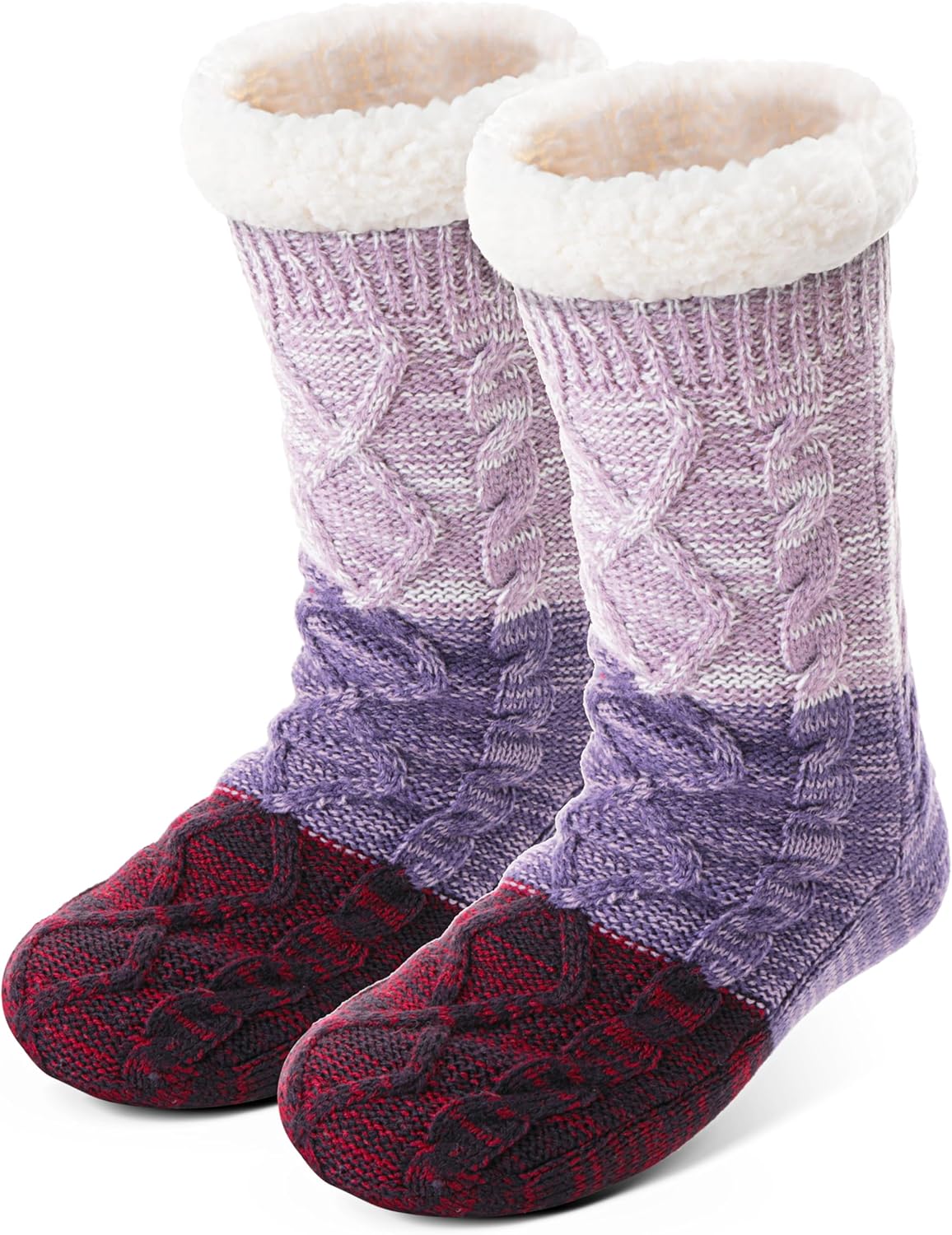 Anlisim Women Slipper Socks Non Slip Fuzzy Fluffy Thick Warm Cabin Cozy Comfy Soft Fleece Home Grips Socks