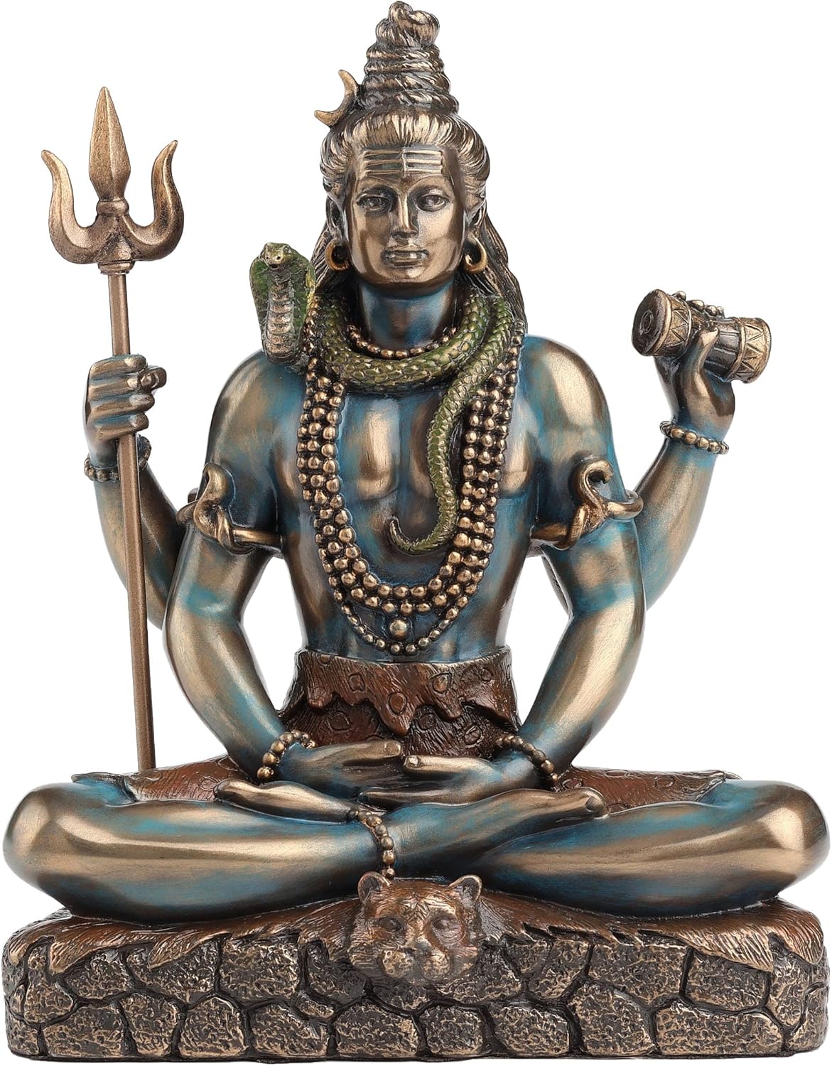 Veronese Design 6 1/4 Inch Lord Shiva in Lotus Pose Hindu God Destroyer of Evil Resin Statue Bronze Finish