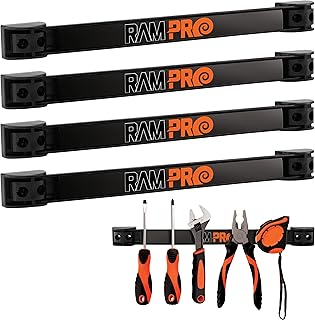 12" Magnetic Tool Holder Strip - A Tool Magnet Bar for Garage Organization, Shop Organization, and Workbench Accessories, Best Father's Day Gift, Easy To Install in Workshop, Mounting Screws Included.