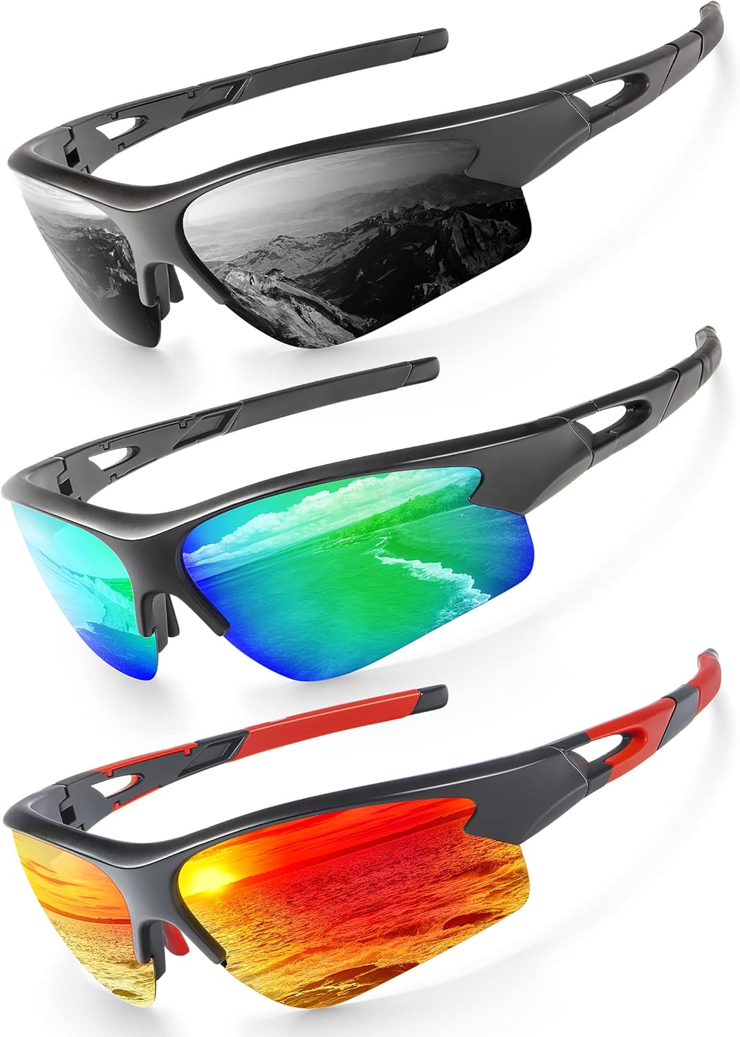 ANYLUV Sports Sunglasses for Men Women, Upgraded Lightweight Mens Polarized Sunglasses UV Protection for Outdoors