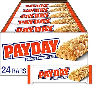 PAYDAY Peanut Caramel, Halloween Candy Bars, 1.85 oz (24 Count)