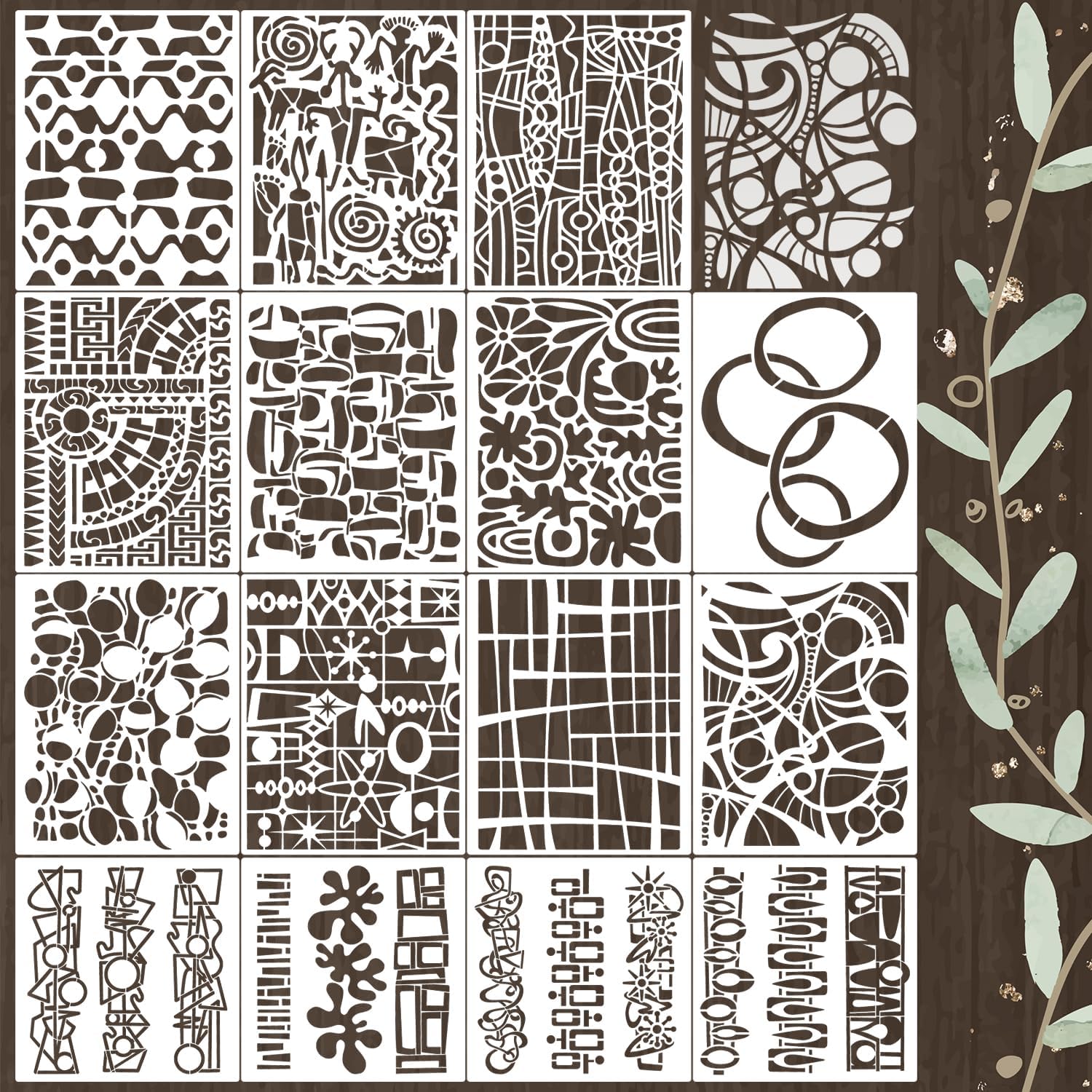 Stencils for Crafts Reusable Texture Stencils for Painting 10"x8"