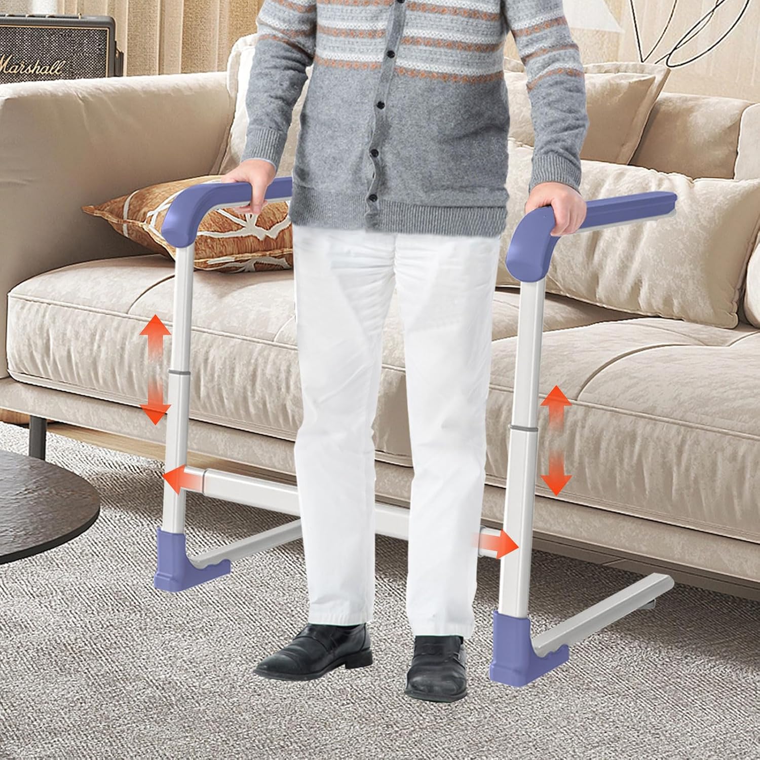 Hocomay Stand Assist, Couch Standing Aid for Elderly, Support Up to 330 LBS, 3 Height Adjustable,2 Width Adjustable, Standing Mobility Aid Tool, Assistance Handle for Patients,Seniors and Disabled