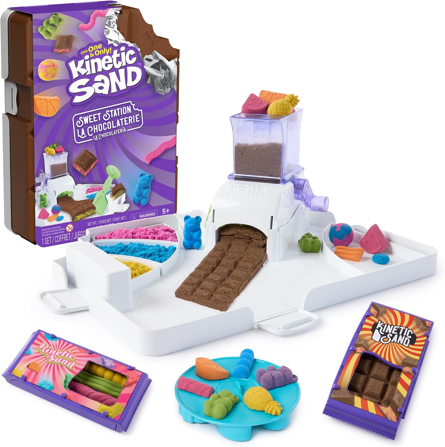 Kinetic Sand Sweet Station Set, Moldable Play Sand Sensory Toys, Ages 5+