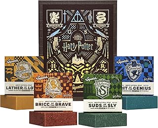 Dr. Squatch Soap Harry Potter Collection with Collector's Box - Men's Natural Bar Soap - 4 Bar Soap Bundle and Collector's Box - Soap inspired Gryffindor, Slytherin, Ravenclaw, and Hufflepuff