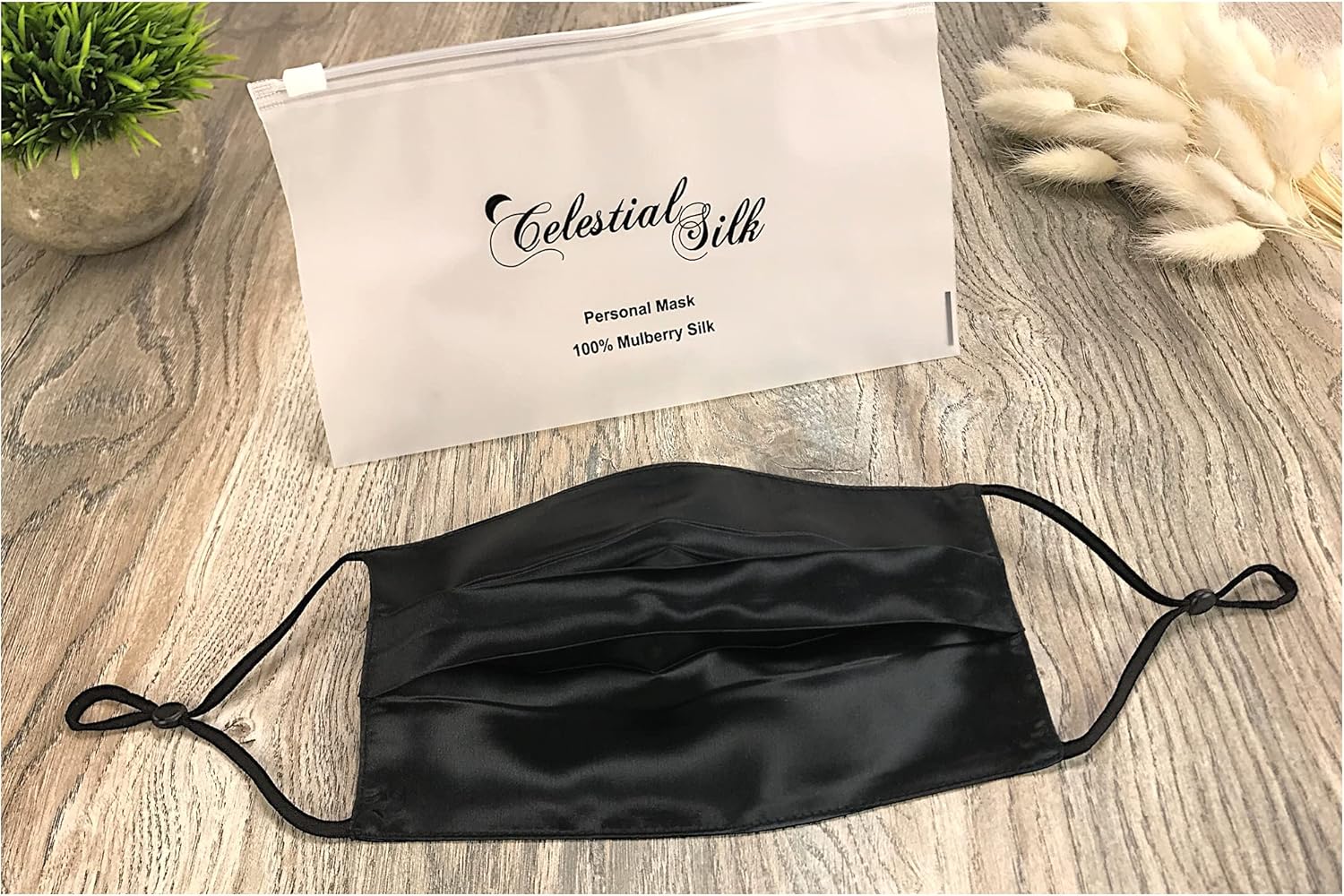 Celestial Silk 100% Mulberry Silk Face Mask with Nose Wire - Reusable Pure 22 Momme Silk Face Covering