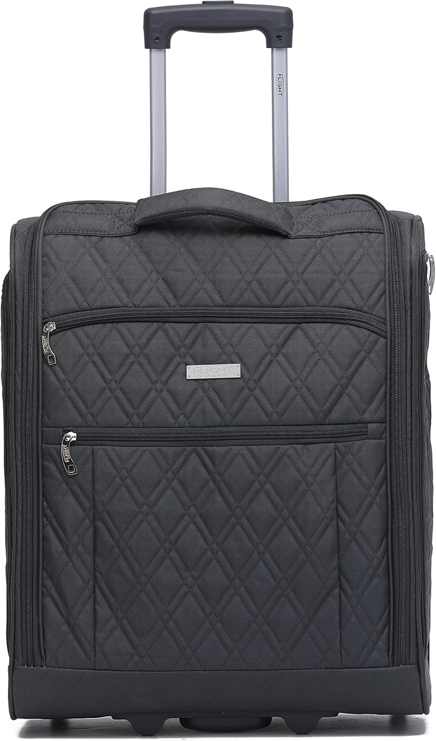 Flight Knight 56x45x25cm easyJet & British Airways Large Carry On Approved & Tested Maximum Size Hand Luggage Case - 2 Wheels - Ultra Lightweight Durable Soft Case Textile Cabin Suitcase