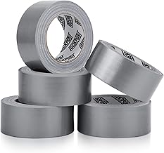 5-Pack Duct Tape, 90ft x 2in, Heavy Duty Silver, Flexible, No Residue, Tear by Hand - Bulk Value for Repairs