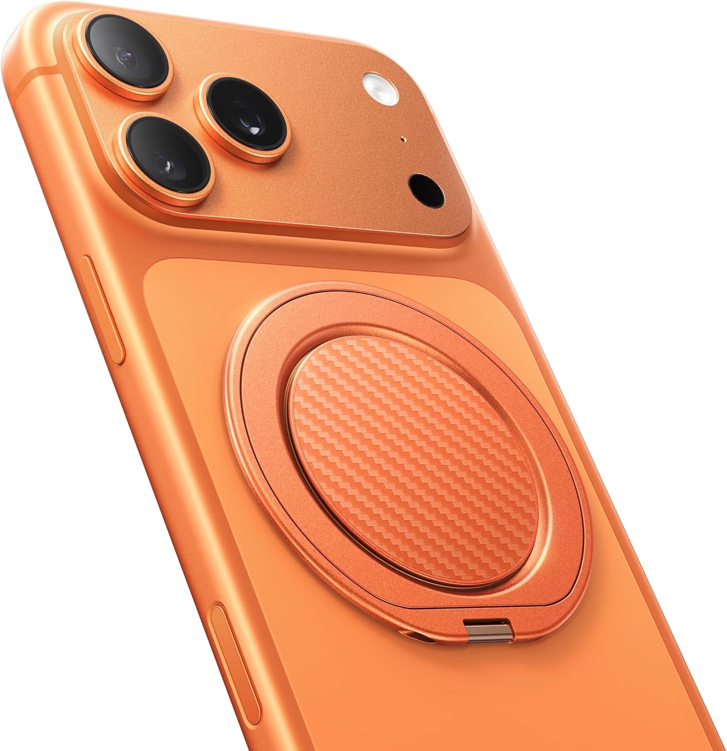 andobil [2026 Ultra-Thin] Magnetic Phone Ring Grip for MagSafe, Orange | [360° Rotate] Magnetic Cell Phone Ring Holder & Kickstand for MagSafe Accessories & iPhone 17 Air 16 Pro Max Plus 15 14 13 12
