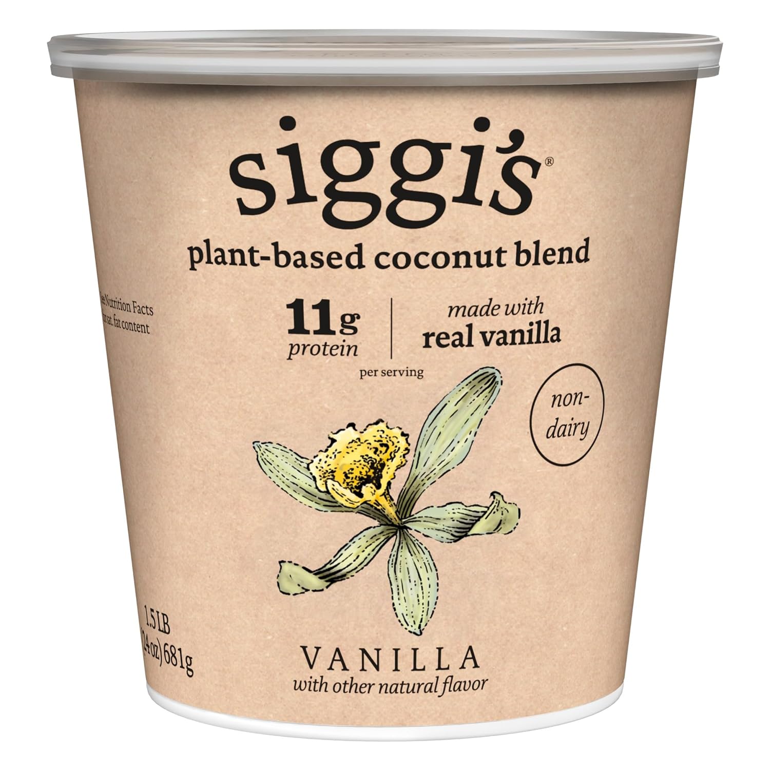 siggi’s® Plant-Based Coconut Blend, Vanilla, 24 oz Tub