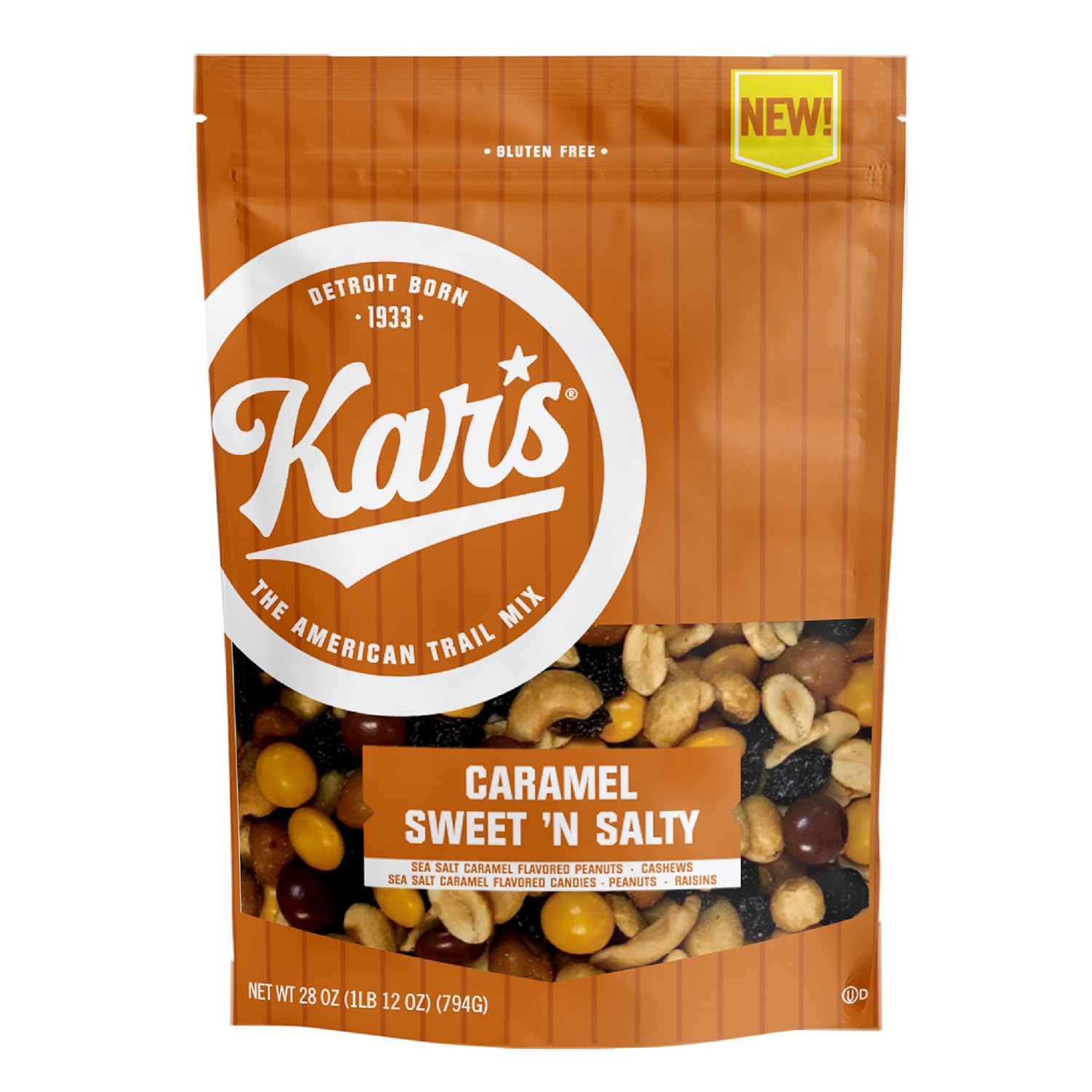 Kar’s Nuts Caramel Sweet ‘N Salty Trail Mix, 28 oz – Resealable Pouch (Pack of 1), Gluten-Free Snack Mix