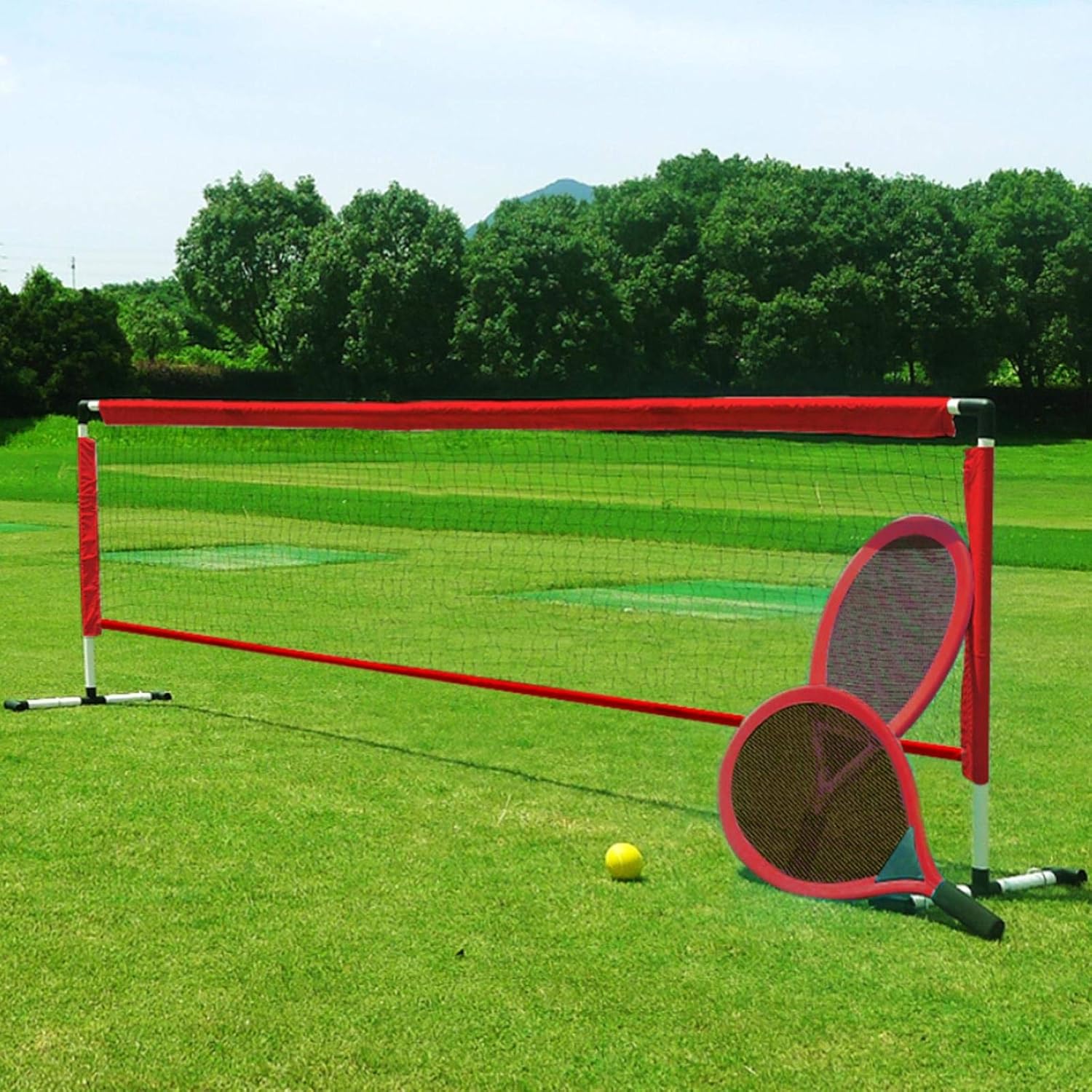 Rexco Complete Garden Outdoor Tennis Starter Play Set Lawn Kids Toy Childrens Family Fun Game Jumbo Racket Bat Ball Net Stand