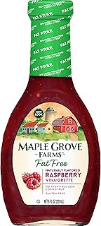 Maple Grove Farms Fat Free Salad Dressing, Raspberry Vinaigrette, 8 Ounce (Pack of 12)