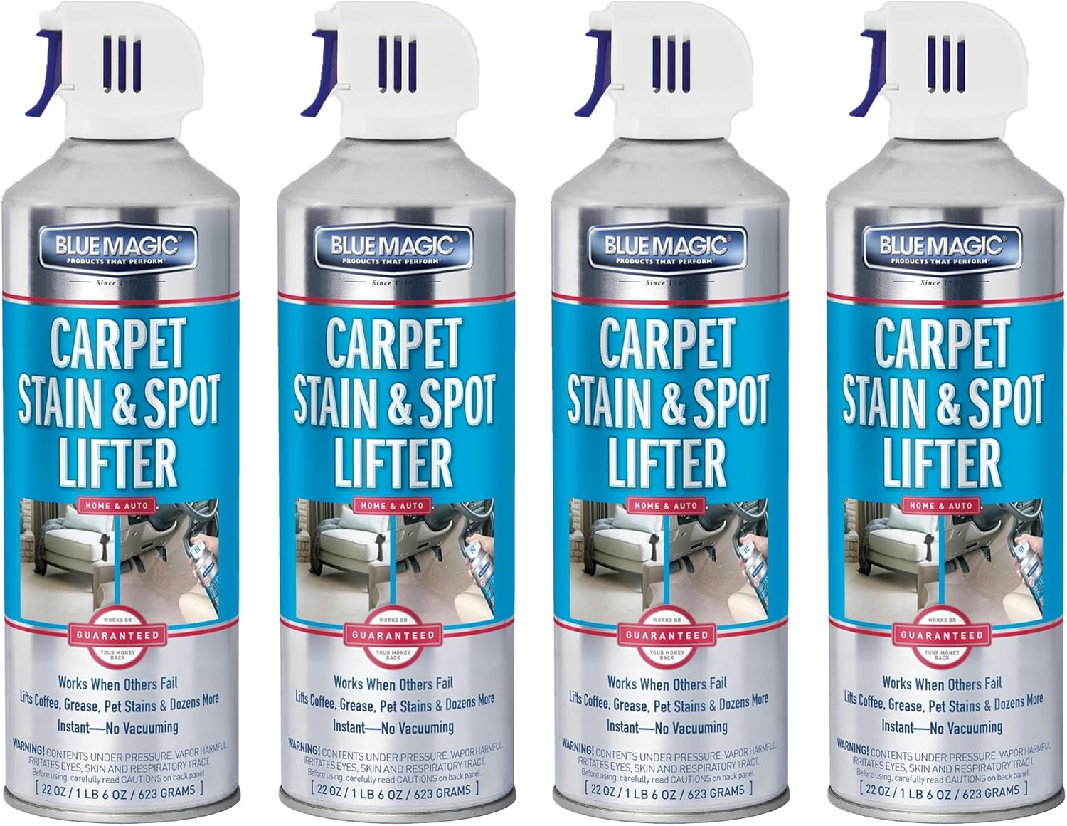 Blue Magic Carpet Stain & Spot Lifter - 22 oz. Aerosol Can (Pack of 4)
