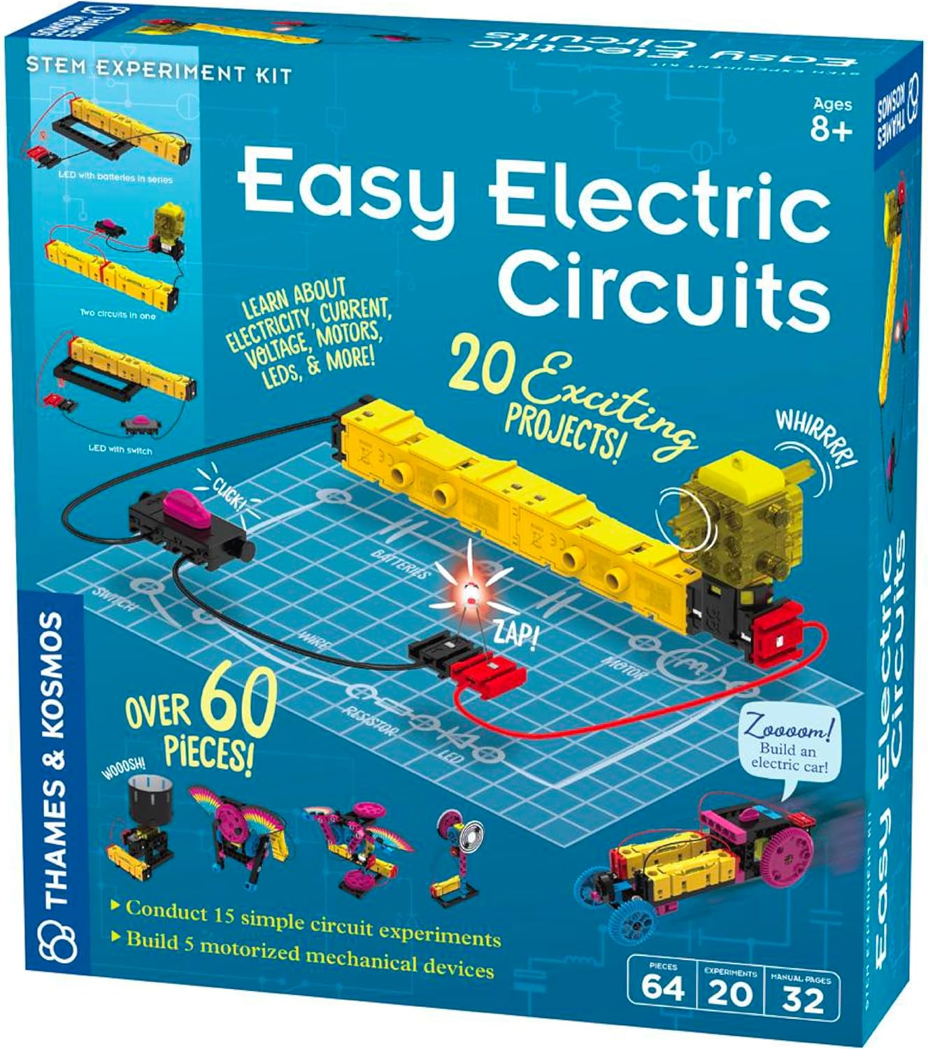 Thames & Kosmos Easy Electric Circuits, Kids Science Kit, Learning Resources About Electricity, STEM Toys for Science Experiments, Age 8+