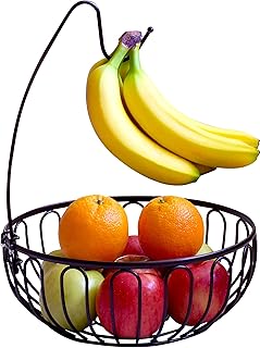 Deco Brothers Fruit Bowl with Banana Holder, Bronze