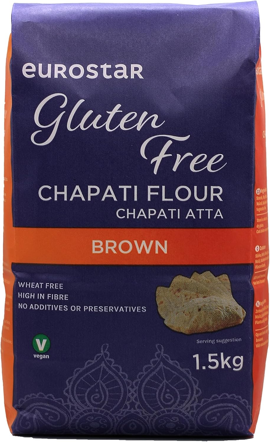 Eurostar Chapati Atta Gluten Free Flour (Brown, 8x1.5kg)