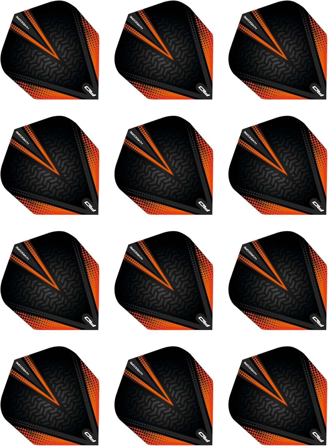 RED DRAGON Hardcore Radical Extra Thick Standard Dart Flights - 4 sets Per Pack (12 Dart Flights in total)