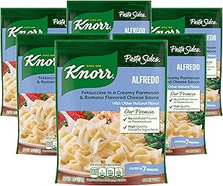 Knorr Pasta Side Dish 6 Count For Delicious Quick Pasta Side Dishes Alfredo Fettuccine No Artificial Flavors or Preservatives 4.4 oz