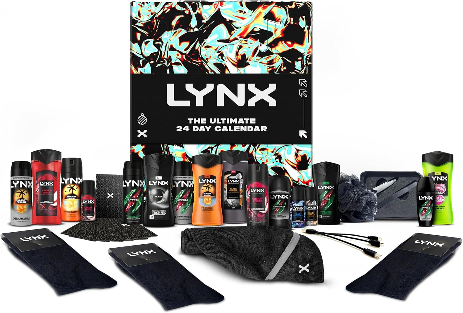 Lynx Gift Set Advent Calendar 2025, The Ultimate 24-Day Gift Set for Him – Includes Shower Gel, Deodorant, Antiperspirant & More