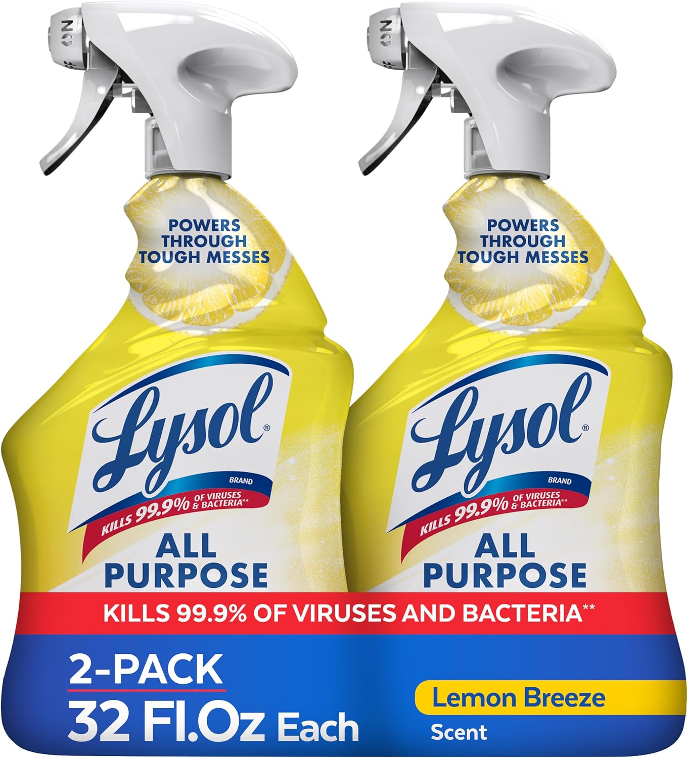 Lysol All Purpose Cleaner Spray, Disinfectant, Lemon, 32oz, 2 Pack