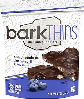 barkTHINS Snacking Dark Chocolate, Blueberry with Quinoa Crunch, 4.7 Ounce (Pack of 12)