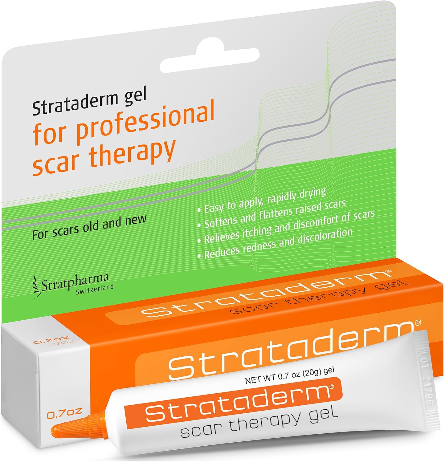 Strataderm Scar Therapy Gel for Surgery, Burns & Acne Scars 20g (0.7oz) | Professional Scar Therapy Gel | Old and New Scars from General Surgery, Trauma, Wounds, Burns, Bites, Acne & Skin Disease