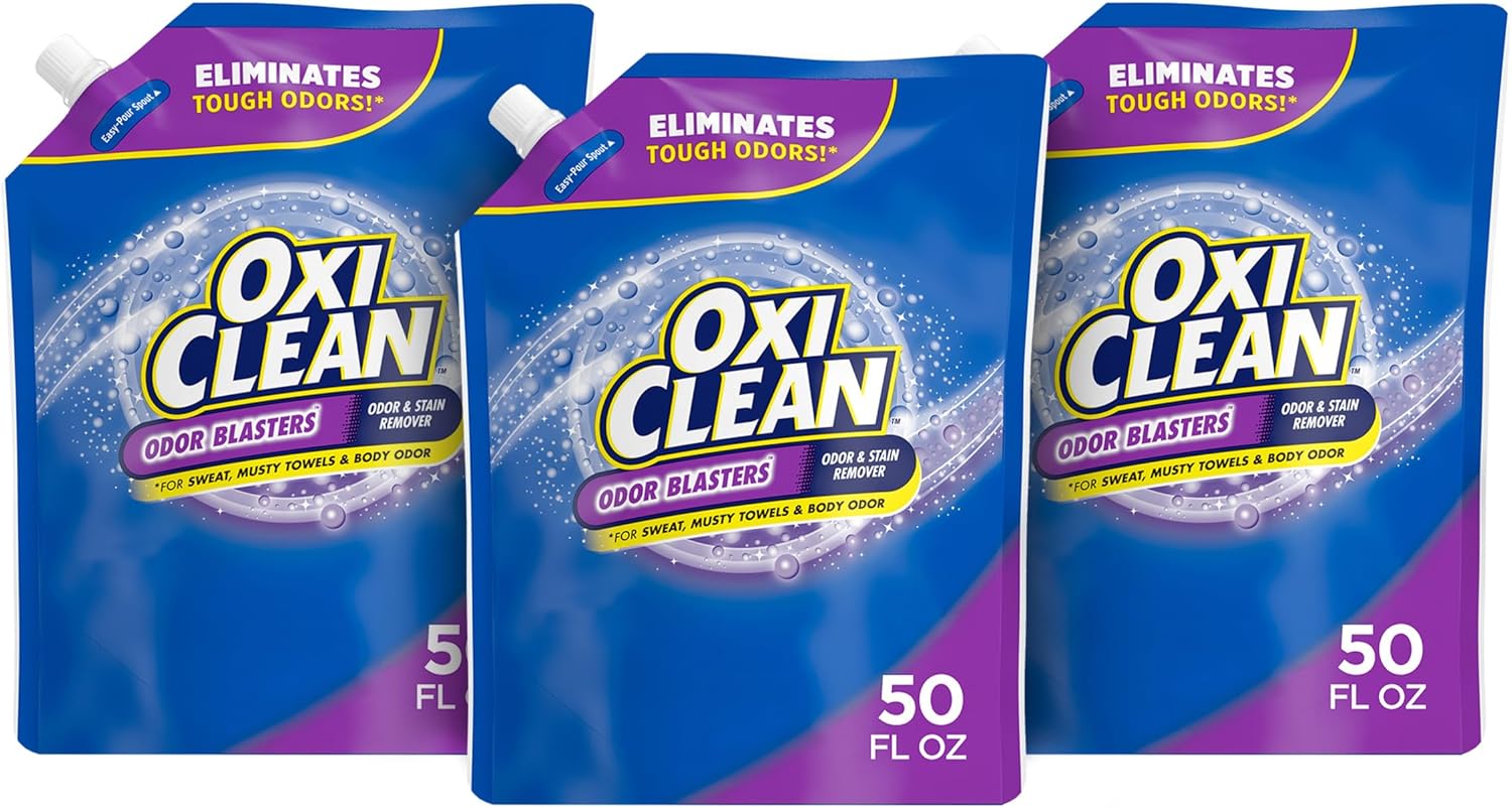 OxiClean Odor Blasters Odor and Stain Remover Laundry Booster Liquid, 50 fl oz 3-Pack