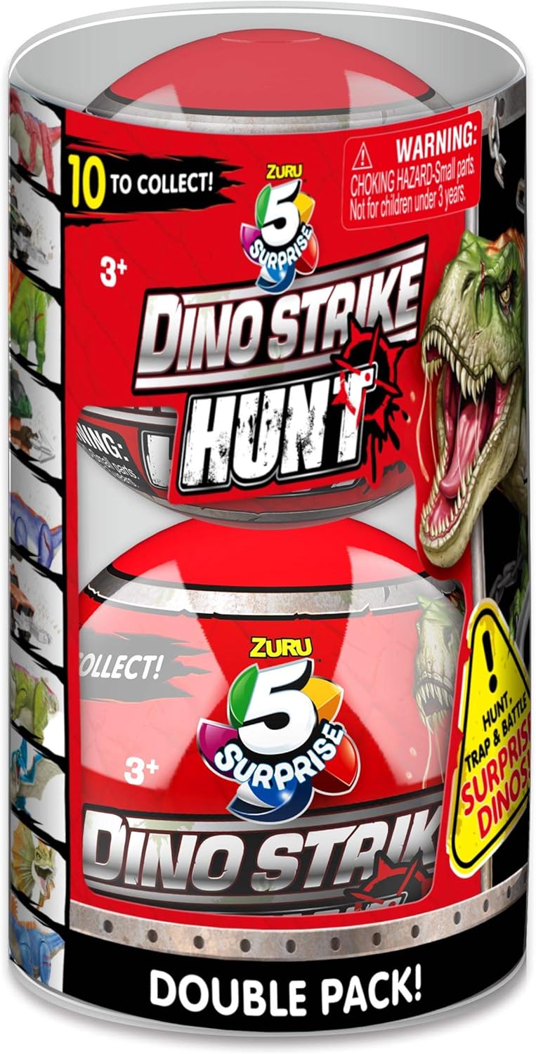 5 Surprise 77118 Dino Strike Hunt Series 3 (2 Pack) Dinosaur Mystery Capsule Collectible