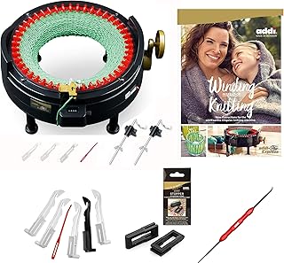 Addi Express King Size Knitting Machine Kit Extended Version with Manual Counter Includes: 46 Needles, Knitting Machine, Pattern Book, Express Hook, Replacement Needles, Stopper