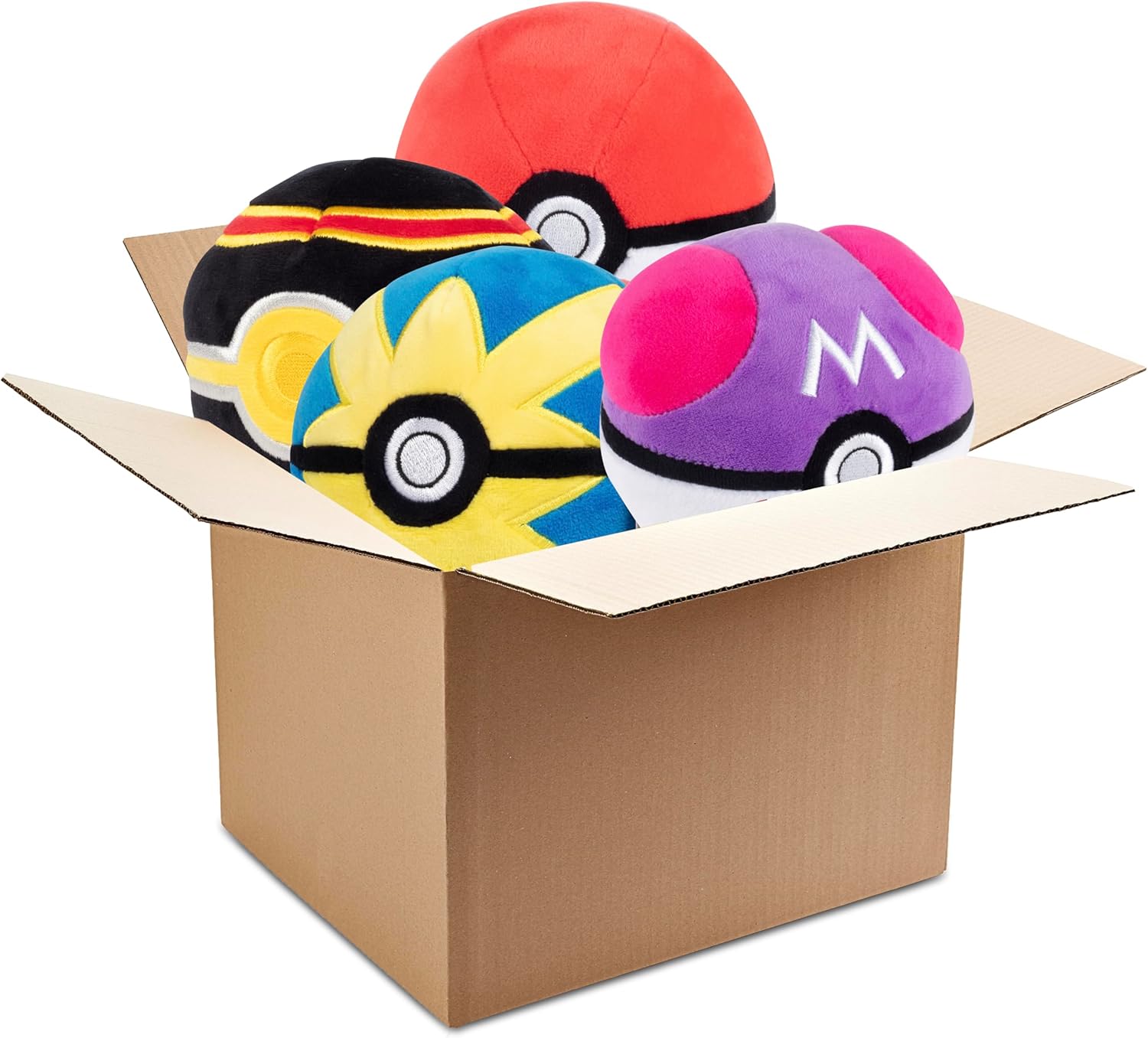 Pokemon 5" Poke Ball Plush Mystery Blind Box 2-Pack - Receive 2 of 4 Pokeball Toy Styles - Poke, Master, Luxury, Quick - Officially Licensed - Gift for Kids, Boys, Girls - 2+