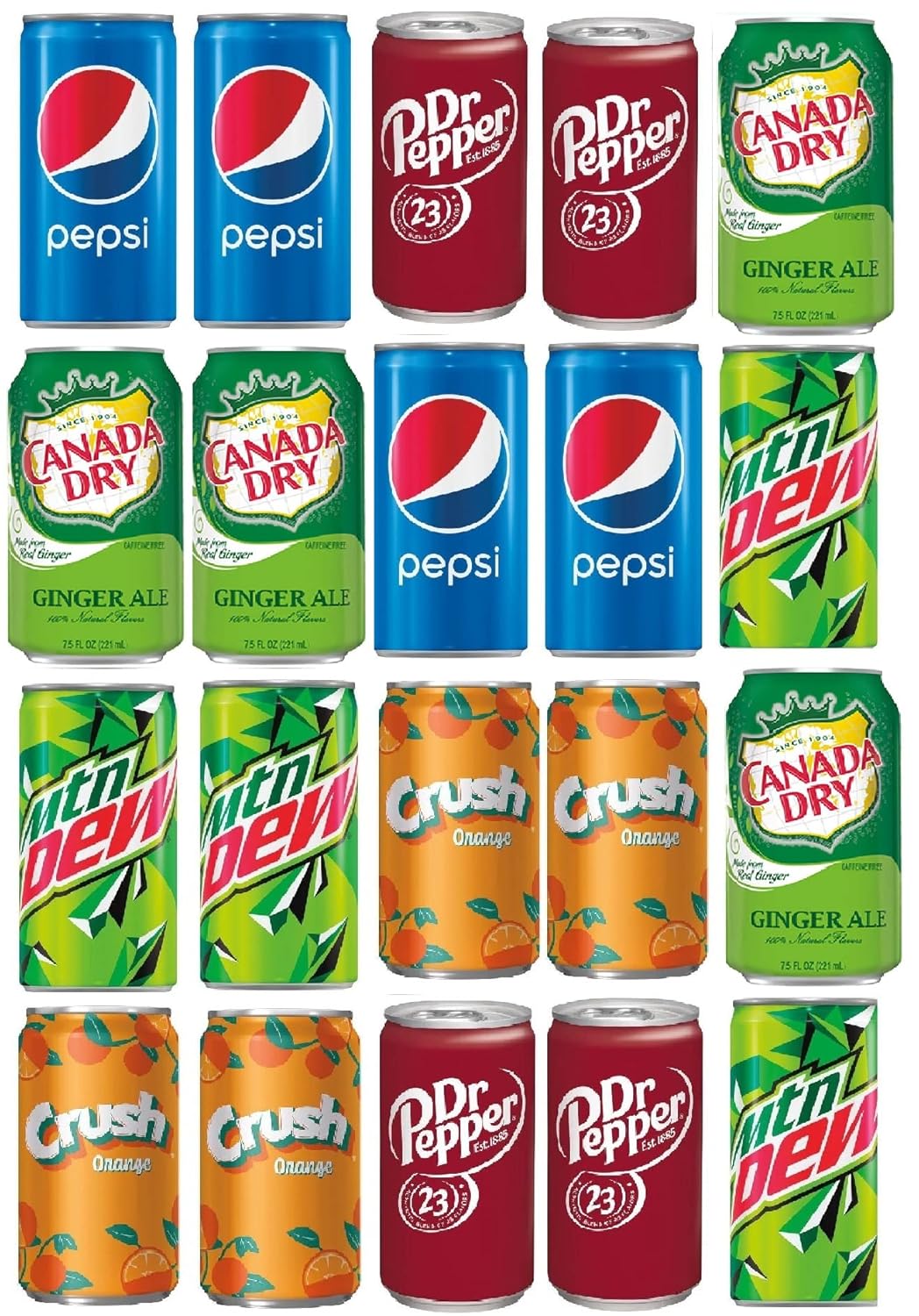 BeeQ BOX - (Pack of 20) mini Soda 7.5 OZ Variety Pack | Multi Flavor Soft Drink Bundle | Assortment Soda Refrigerator Restock Kit of Soda