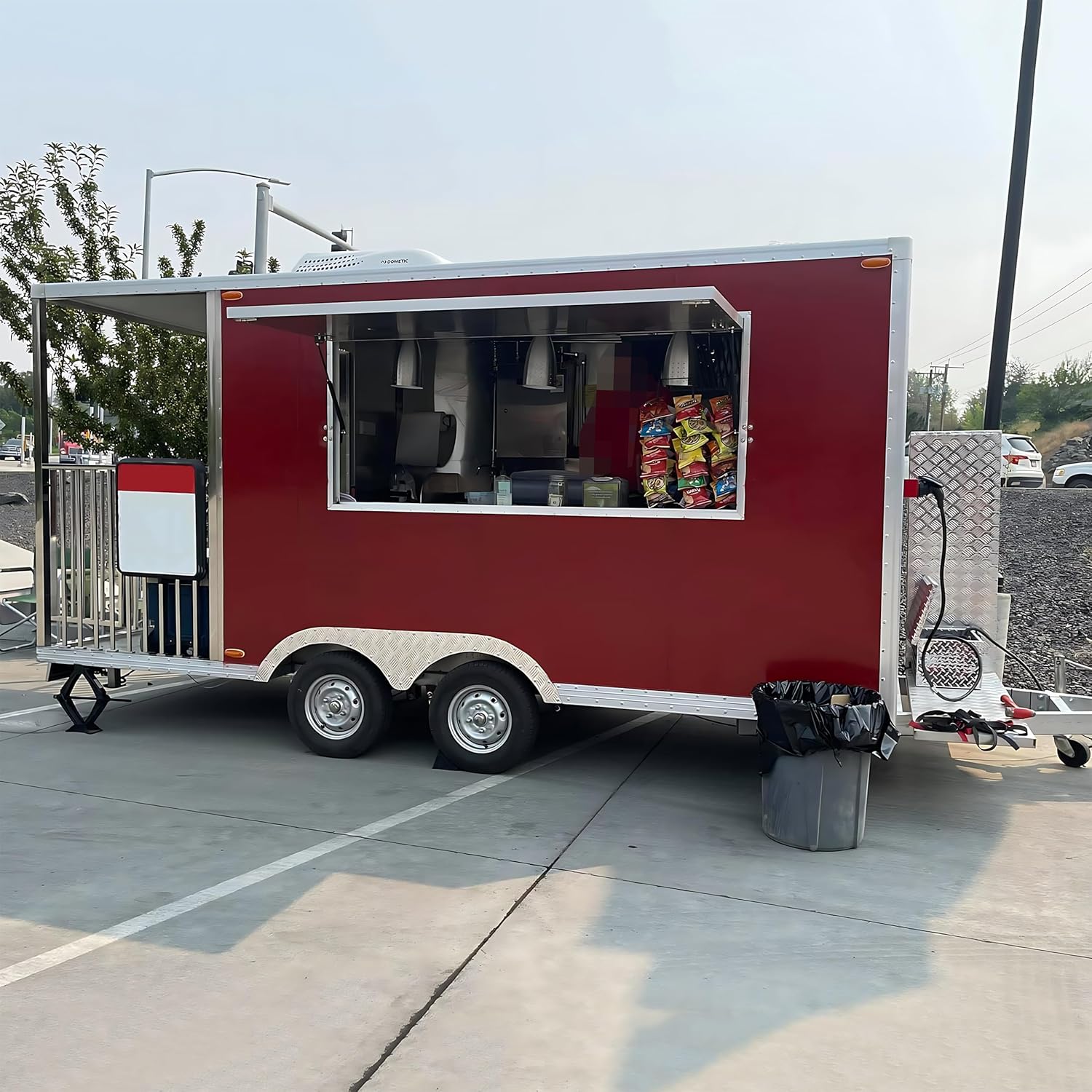 BELYOO Catering Food Trailer Square Food Truck Snacks Drinks Orate, Entertainment, Business Occasions Food Trailer