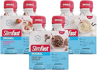 SlimFast Meal Replacement Shake, Protein Drink for Meal Support, Fan Favorites Variety Pack, Original RTD,11 Fl. Oz Bottles, 12 Count (Packaging May Vary)