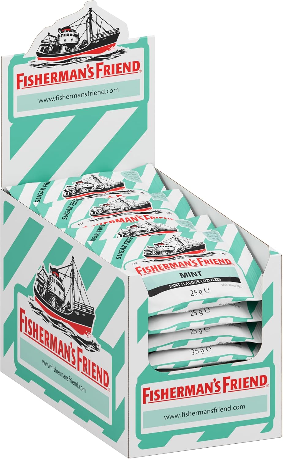 Fishermans Friend Mint Sugar Free Extra Strong Menthol Lozenges, Pack of 24 (25 g)