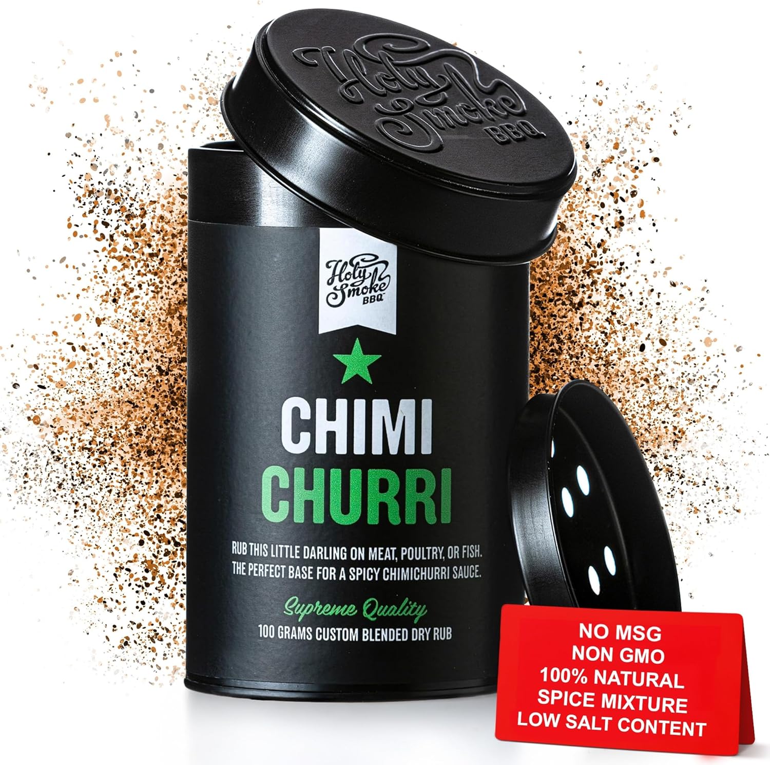 Supreme Chimichurri Dry Rub 100% Natural Handmade Tangy BBQ Seasoning Steak Rub Argentine Green Steak Seasoning Barbecue Spices for Meat Fish Brisket Chicken Turkey No Msg & Low Salt 3.5oz