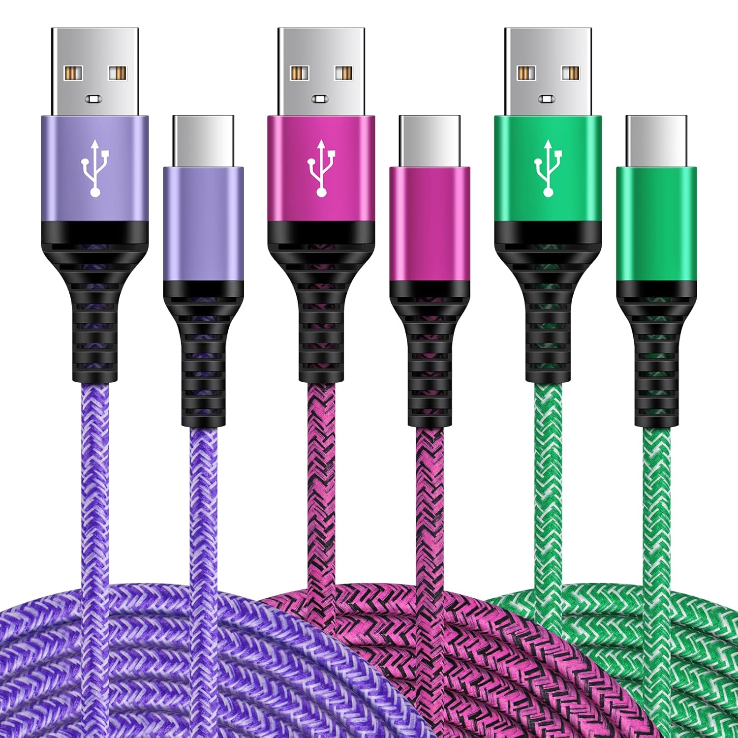USB C Charger Cable Type C, 6FT 3Pack Type C Samsung Fast Charger Cable, USB C Cable Lead for Samsung Galaxy S25 Ultra S24 S23+ S22 S21 S20 A13 A14 A15 A16 A22 A24 A25 A52 A53 A54 A55 5G, iPhone 16 15
