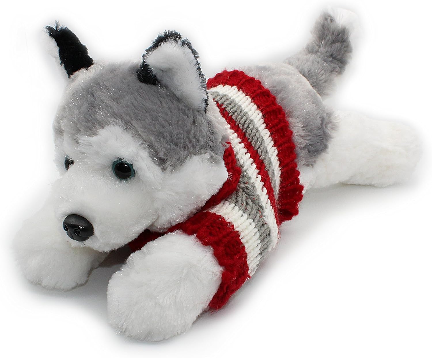 Vintoys Soft Plush Toy Lying Siberian Husky Plush Puppy Stuffed Animals Dogs 12"
