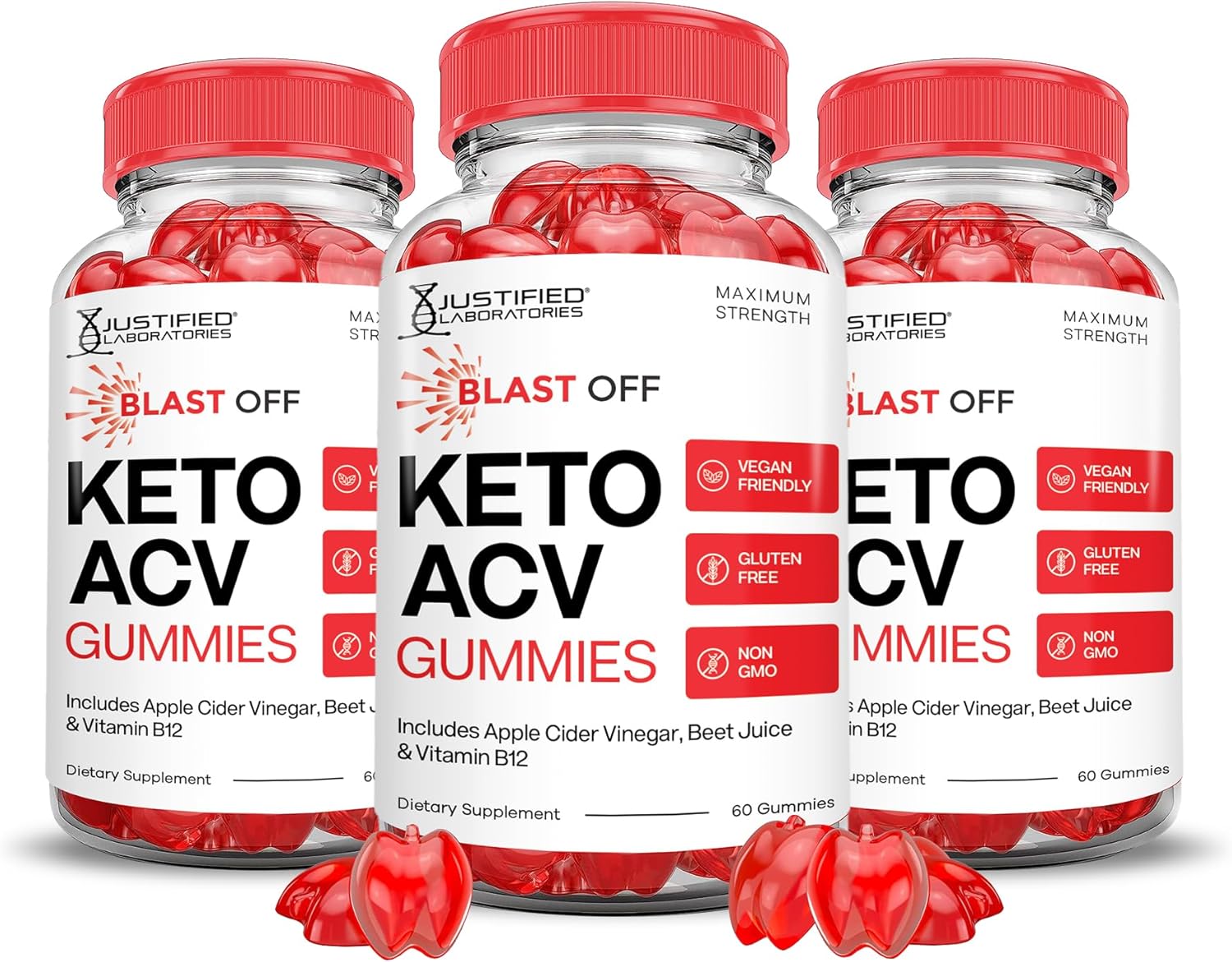 (3 Pack) Blast Off Keto ACV Gummies Advanced Formula 1000MG Blast Keto Gummies Apple Cider Vinegar Formulated with Pomegranate Beet Juice Powder B12 Vegan Non GMO 180 Gummys