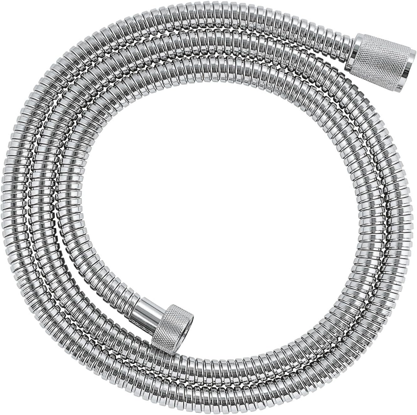 GROHE VitalioFlex Metal - Shower Hose 1.5 m, (Tensile Strength 50 kg, Pressure Resistance Up to 5 Bar, Heat Resistance 70°C, Universal Connection G 1/2'' x 1/2''), Chrome, 22108000
