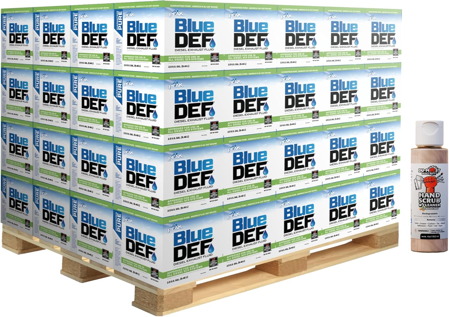 BlueDEF DEF002 Diesel Exhaust Fluid 2.5 gallon Jug (80 Pack) Bundle with 1-Pack DU-MOST Walnut Hand Scrub Travel Size, 4 oz