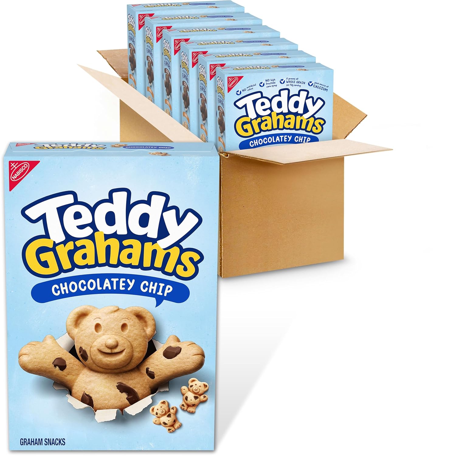 TEDDY GRAHAMS Chocolatey Chip Graham Snacks, Bulk Kids Snacks, 6 Boxes