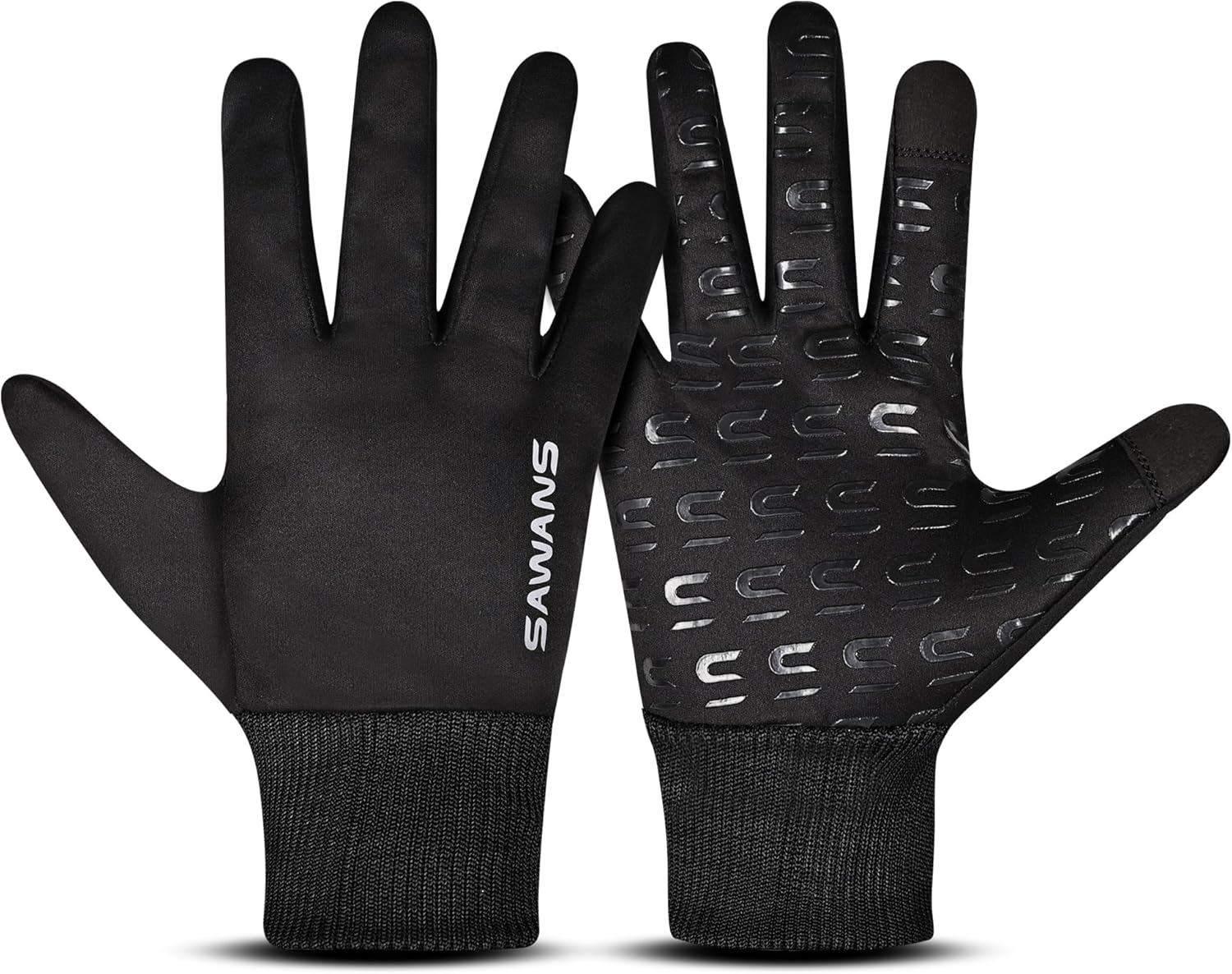 SAWANS Warm Winter Gloves Running Cycling Gloves Touch Screen Anti-slip for Men Women Cold Weather Driving Sports Outdoor Bike Gloves Hiking Ski Climbing Riding Walking