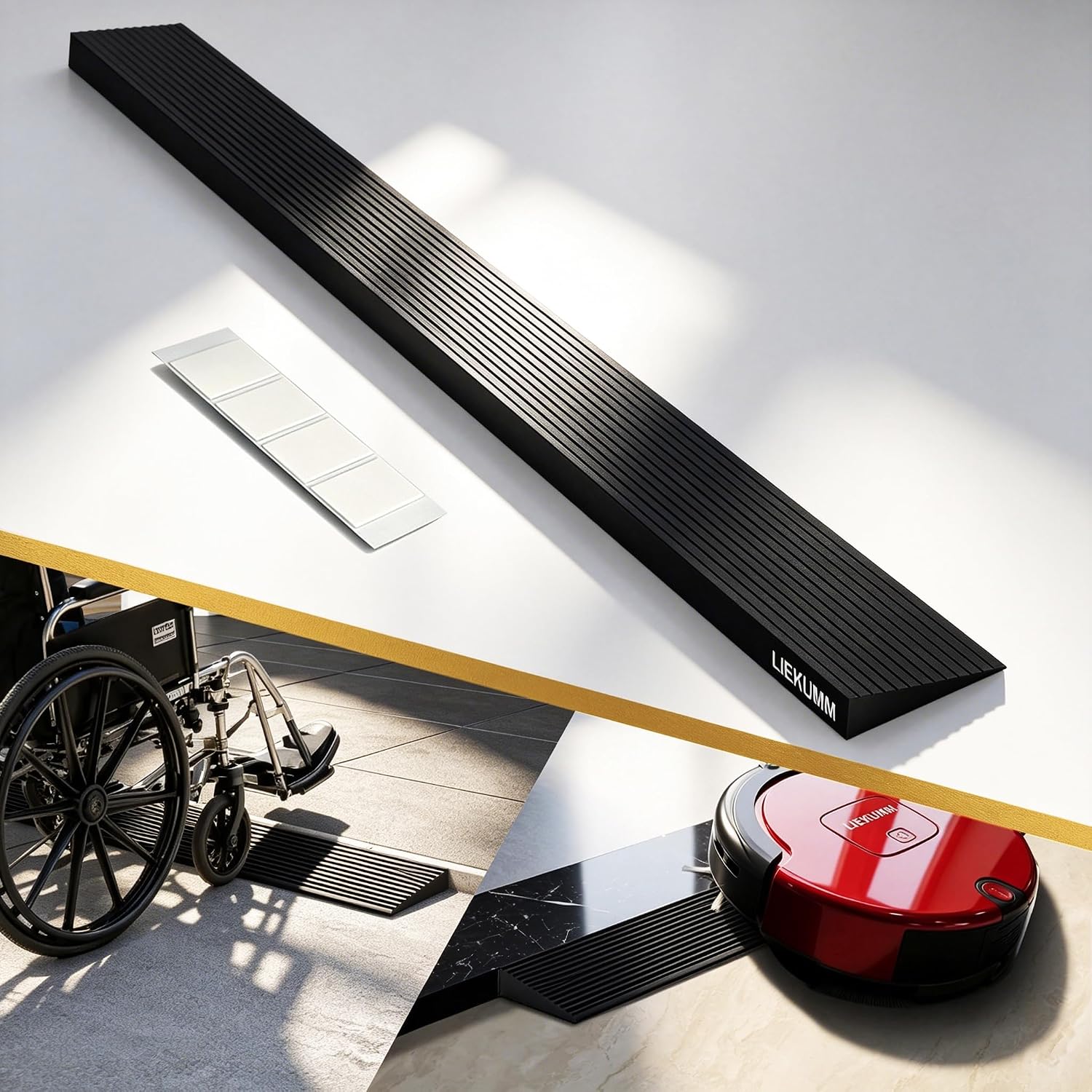 LIEKUMM Threshold & Wheelchair Ramp 2.5cm cuttable Rubber, 1500kg Capacity