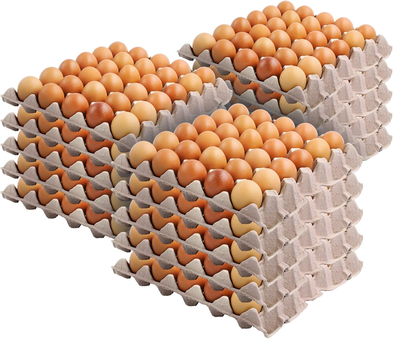 30-Cell Egg Crates (15 Pack) - Recyclable & Stackable Pulp Fiber Egg Flats for Egg Packing, Small Tools, Automotive Parts, Roach Colony - Cardboard Egg Cartons for Soundproofing - Stock Your Home