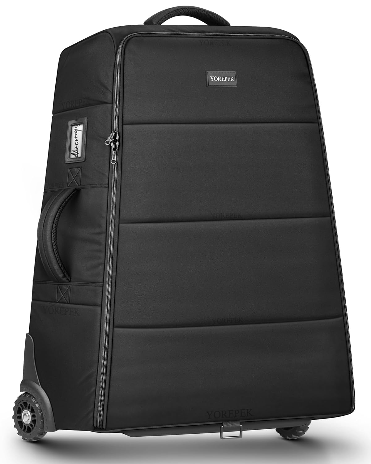 YOREPEK Stroller Bag Compatible with UPPAbaby Vista or Cruz with Rear Wheels, Padded Gate Check Stroller Travel Bag for Airplane with Wheels, Foldable Stroller Cover with Storage Pocket, All Balck